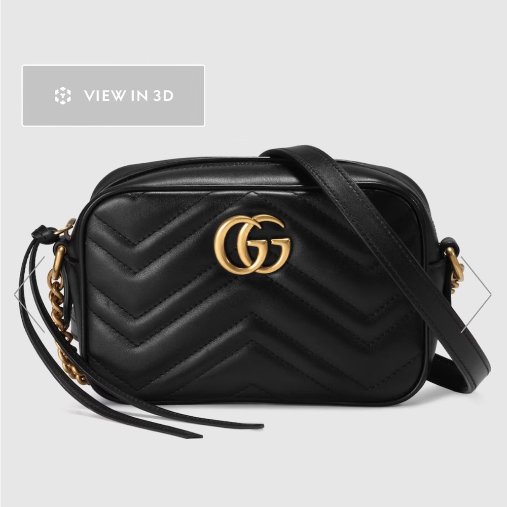 Gucci Marmot Camera Bag Mini - Black Leather Crossbody Bag